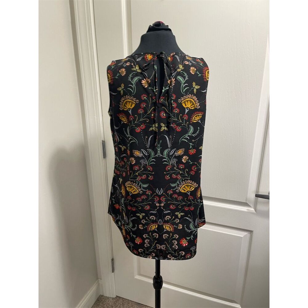 Cabi Women's Sleeveless Floral Blouse Size S Multicolor Tie neck Casual sku182 - Picture 3 of 12
